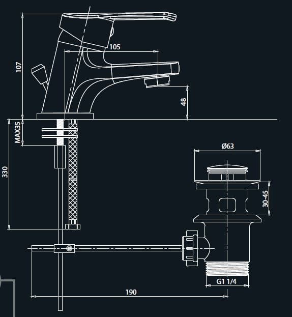 Tecom serie Timeless miscelatore per lavabo monocomando finitura cromata lucida in Rubinetti per lavandini bagno Aloiserw.com - Altomonte, commercioVirtuoso.it