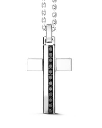 Zancan  Collana  in argento con pendente a croce e pietre nere. in Collane Alba Gioielli - Casoria, commercioVirtuoso.it
