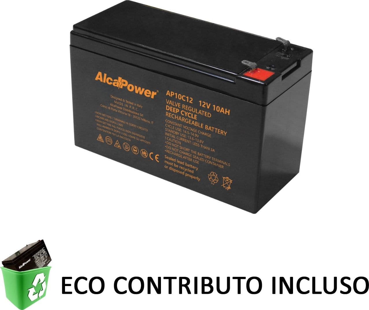 Alca Power batteria al piombo da 12V 10Ah ricaricabile ermetica per UPS e illuminazione di emergenza in Pile ricaricabili Aloiserw.com - Altomonte, commercioVirtuoso.it