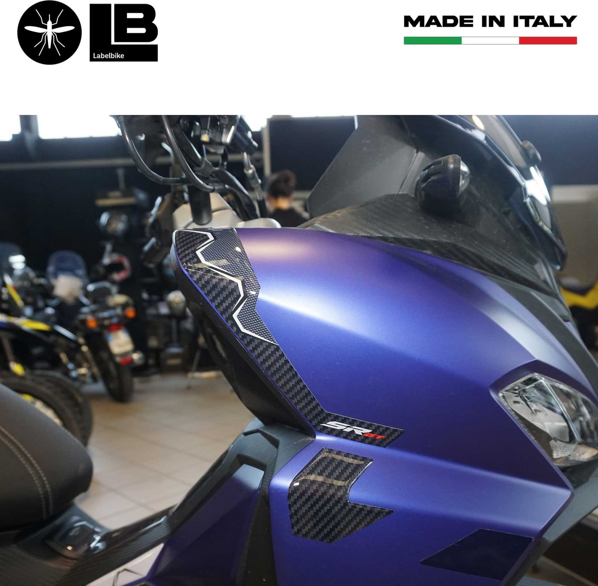 Adesivi 3D protezioni paraspigoli carene compatibili con Aprilia SR GT 125 e 200 in Decalcomanie adesivi e magneti LabelBike - Bibbiano, commercioVirtuoso.it