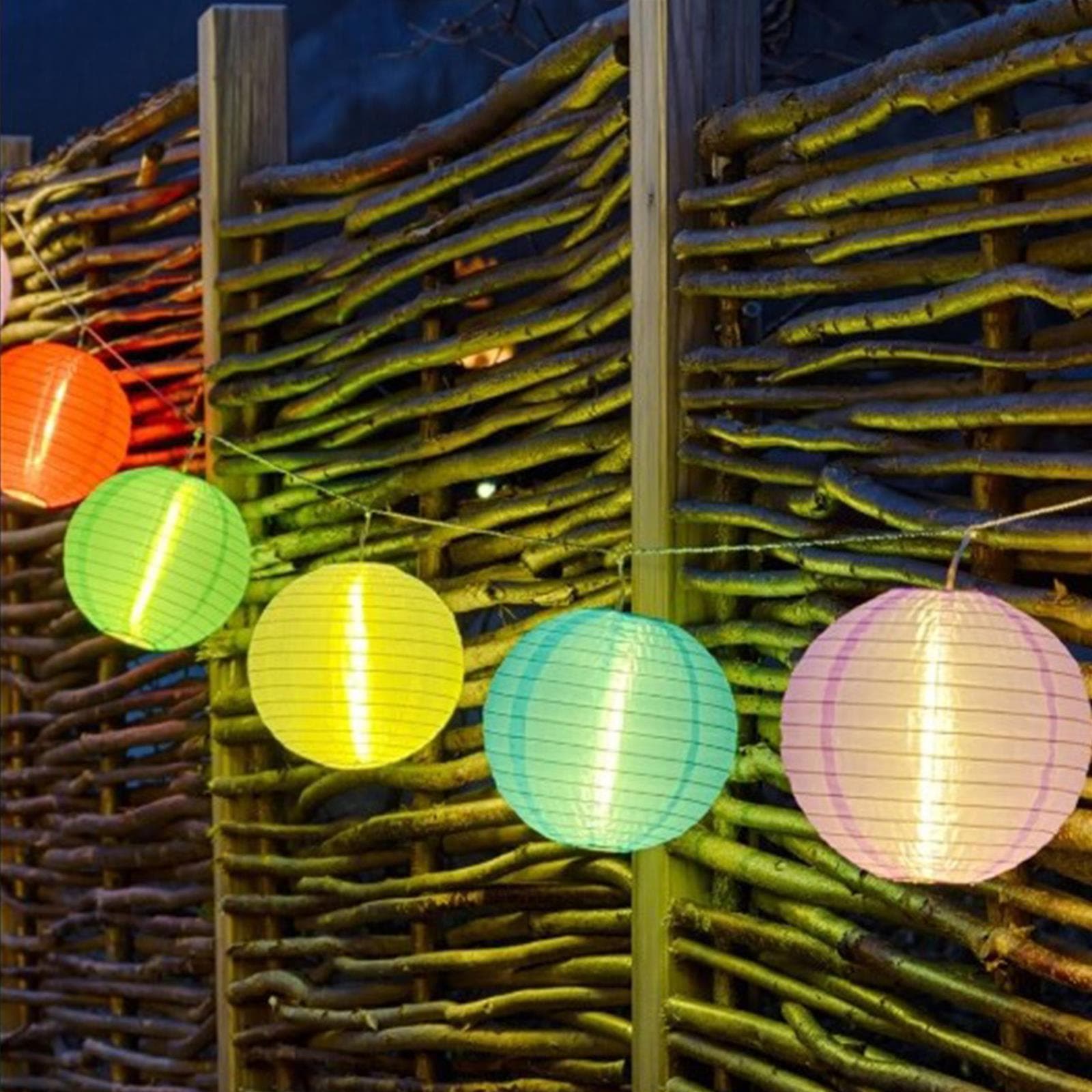 Catena 10 lanterne multi color 30 led prolungabile 24 v 8 mt da giardino esterno - 6