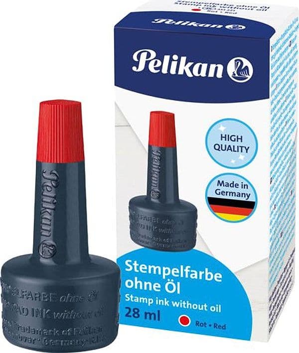 INCHIOSTRO ROSSO 4K S/OLIO 28ML X CUSCINETTI PELIKAN