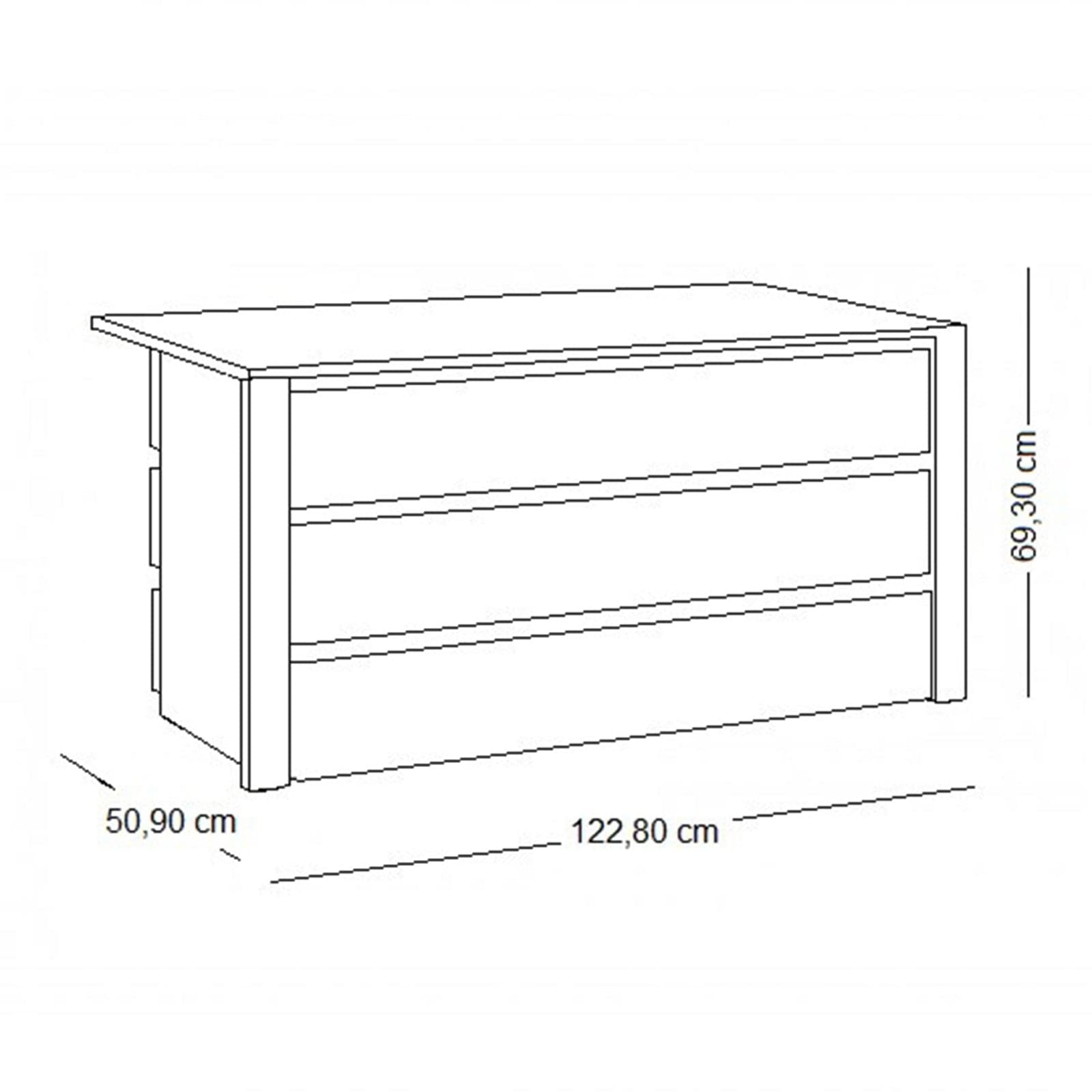 Cassettiera interna per armadio con 3 cassetti grigio effetto tessuto 122 x h 69 cm in Bauli Decor Space - Altamura, commercioVirtuoso.it
