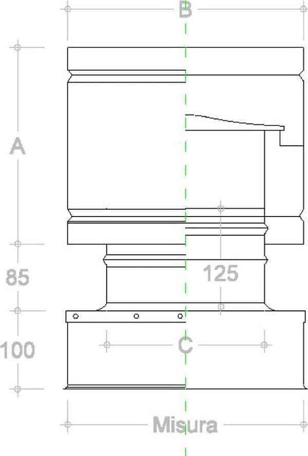 Fumaiolo da 32x32cm tipo botte 4 venti inox AISI 304 base quadra in Fumaioli Aloiserw.com - Altomonte, commercioVirtuoso.it