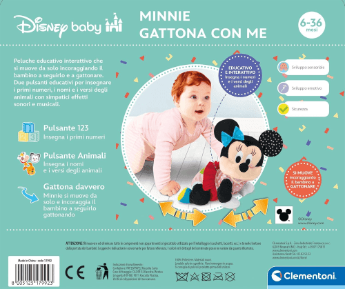 Clementoni Disney Baby Minnie Gattona con Me - 17992 in Statuine giocattolo interattive in peluche Centro Bimbo - Siderno, commercioVirtuoso.it