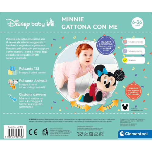 Clementoni Disney Baby Minnie Gattona con Me - 17992 in Statuine giocattolo interattive in peluche Centro Bimbo - Siderno, commercioVirtuoso.it