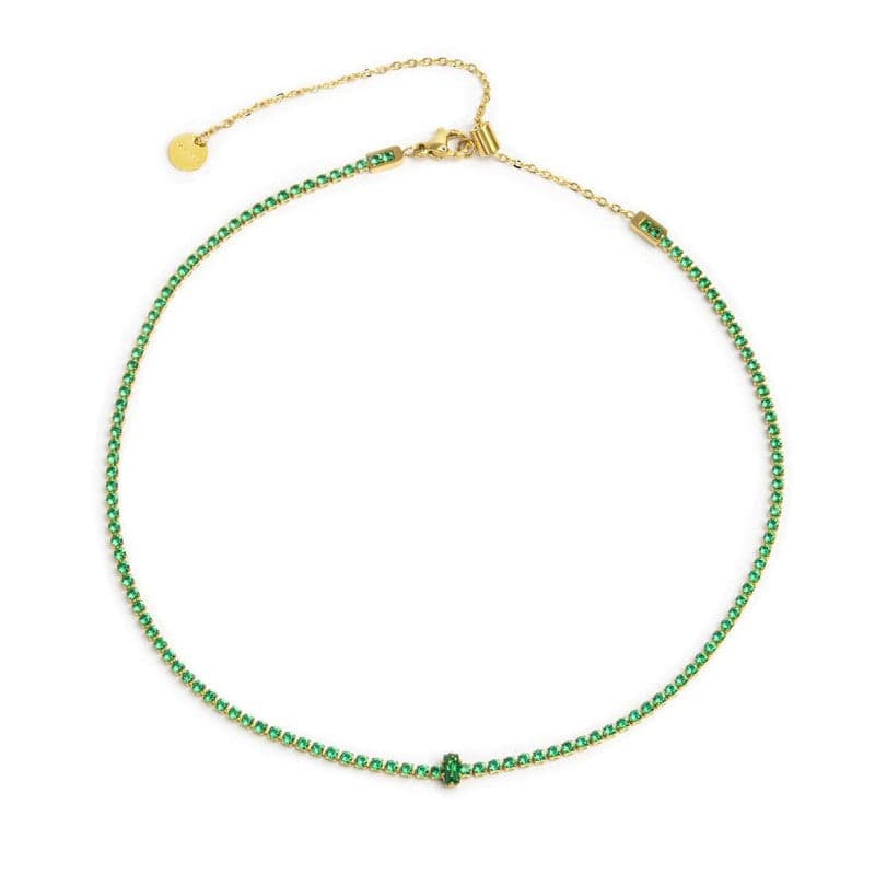 Marlù Collana tennis con zirconi e zircone centrale baguette in Collane Alba Gioielli - Casoria, commercioVirtuoso.it