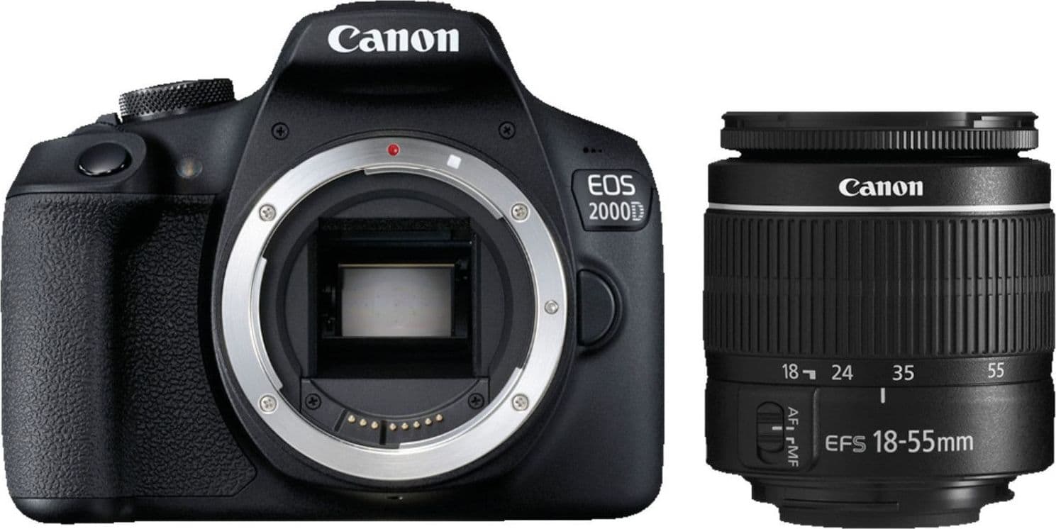 Canon eos 2000d + ef-s 18-55mm f/3.5-5.6 iii kit fotocamere slr 24,1 mp cmos 6000 x 4000 pixel nero - 2728C002
