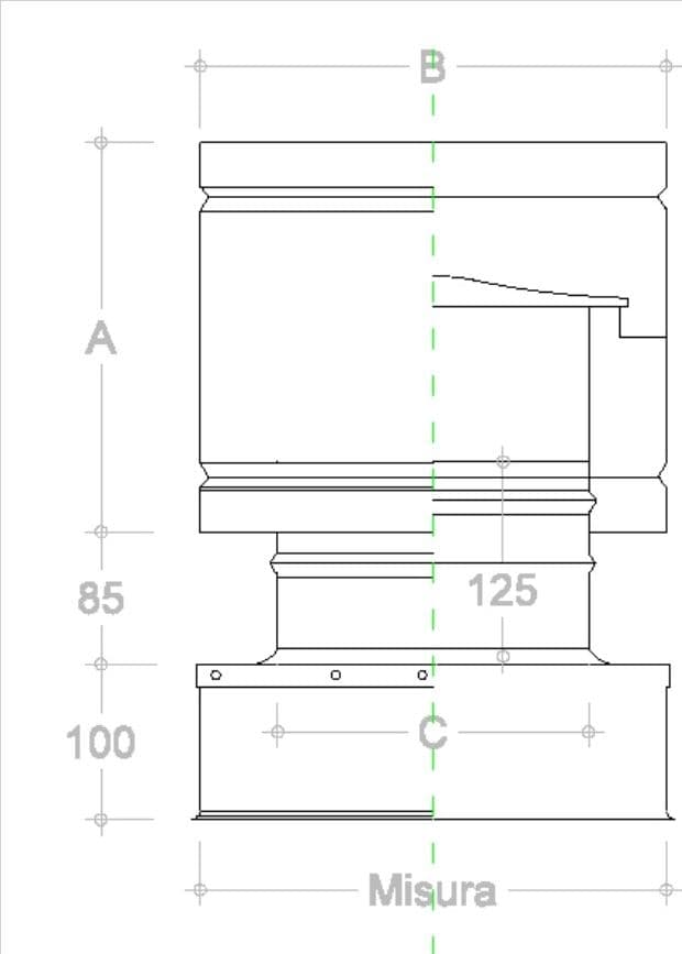 Fumaiolo da 55x55cm tipo botte 4 venti inox AISI 304 base quadra in Fumaioli Aloiserw.com - Altomonte, commercioVirtuoso.it