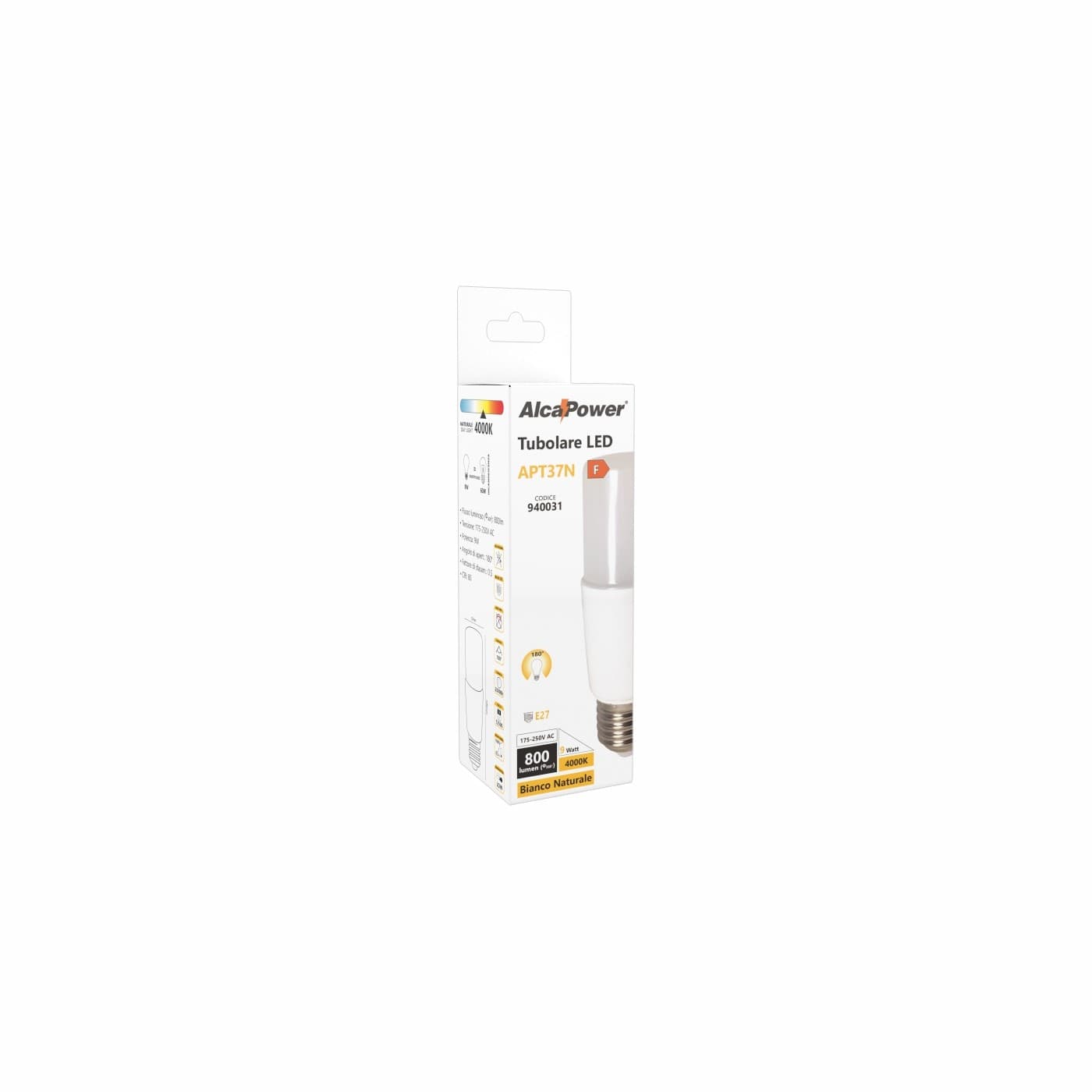 Alca Power T37 9W 220V 800LM 4000K E27 lampadina tubolare a led in Lampadine a LED Aloiserw.com - Altomonte, commercioVirtuoso.it