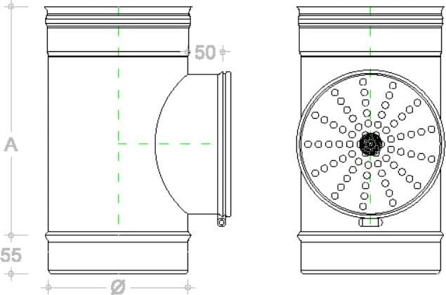 Modulo di compensazione da 250mm MF a T in acciaio inox AISI 304 in Canalizzazioni Aloiserw.com - Altomonte, commercioVirtuoso.it