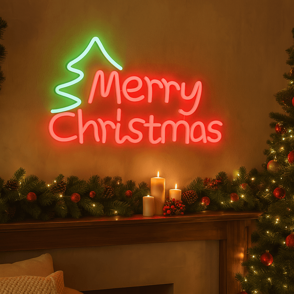 Decorazione Merry Christmas a neon connessione USB per decorazioni natalizie in Catene luminose per esterni MagiediNatale.it - Altamura, commercioVirtuoso.it