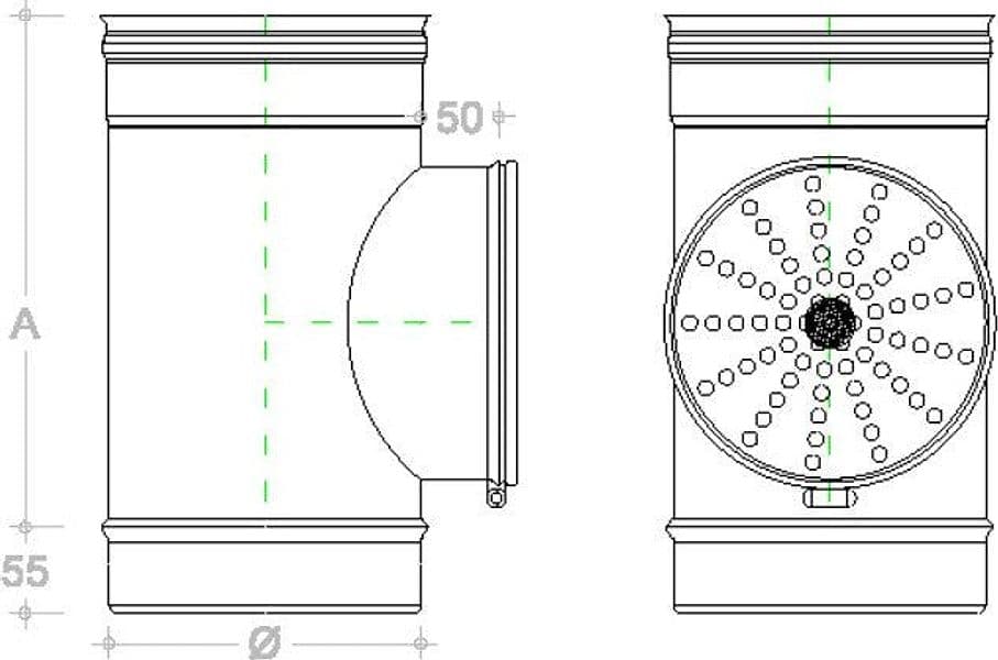 Modulo di compensazione da 200mm MF a T in acciaio inox AISI 304 in Canalizzazioni Aloiserw.com - Altomonte, commercioVirtuoso.it