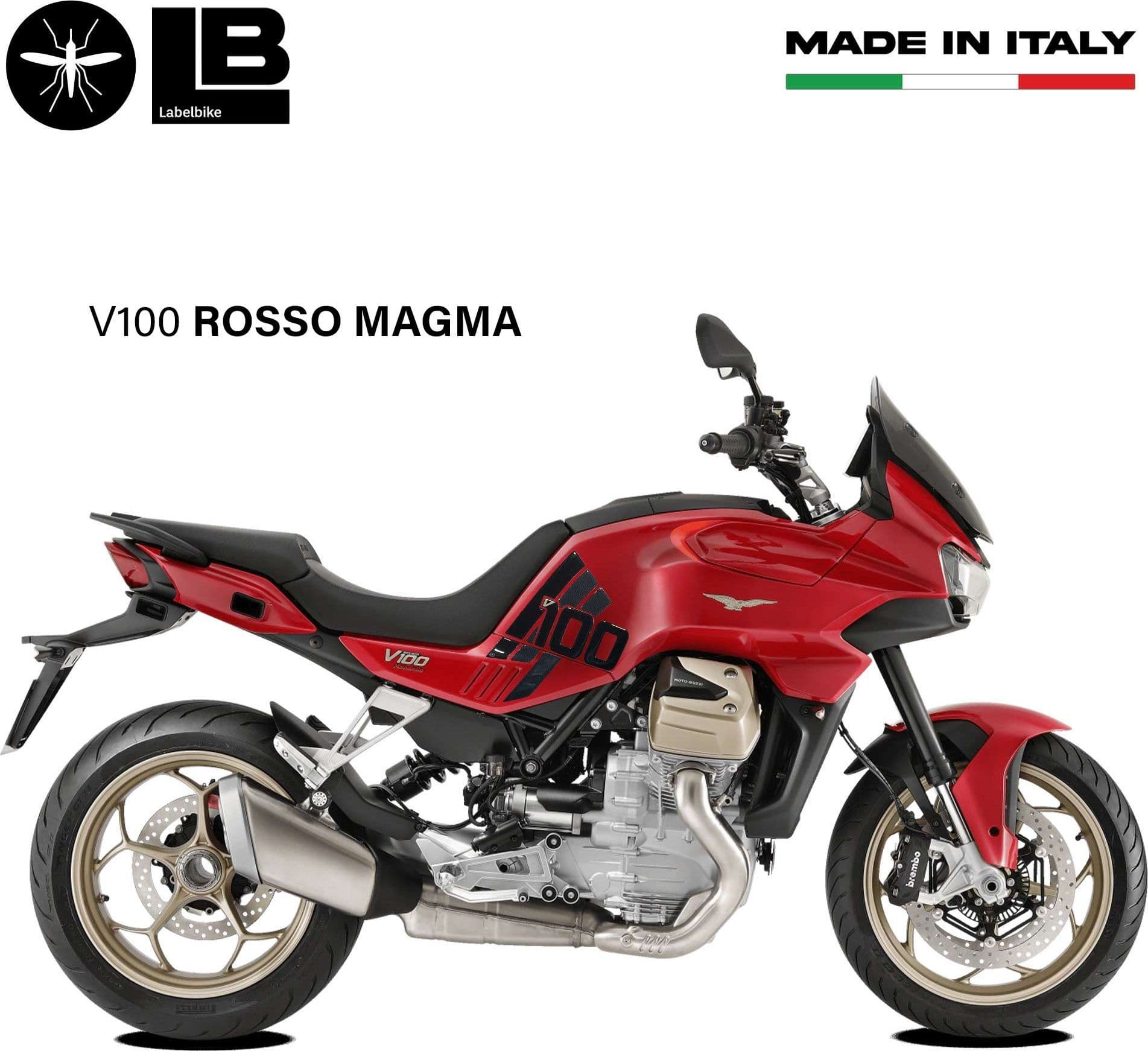 Adesivi laterali serbatoio compatibili con Moto Guzzi V100 Mandello 2022 - 2023 in Decalcomanie adesivi e magneti LabelBike - Bibbiano, commercioVirtuoso.it