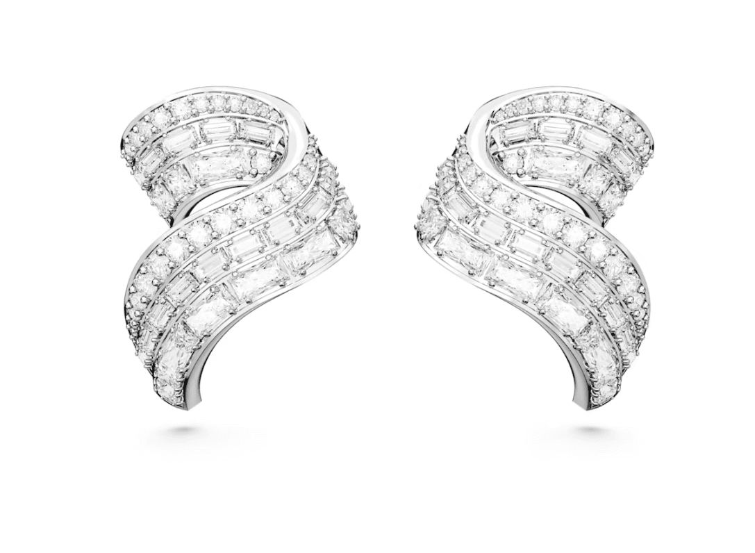 Swarovski - Orecchini a lobo Hyperbola Zirconia a zero emissioni di carbonio, Taglio misto, Bianchi, Placcato rodio in Orecchini Alba Gioielli - Casoria, commercioVirtuoso.it