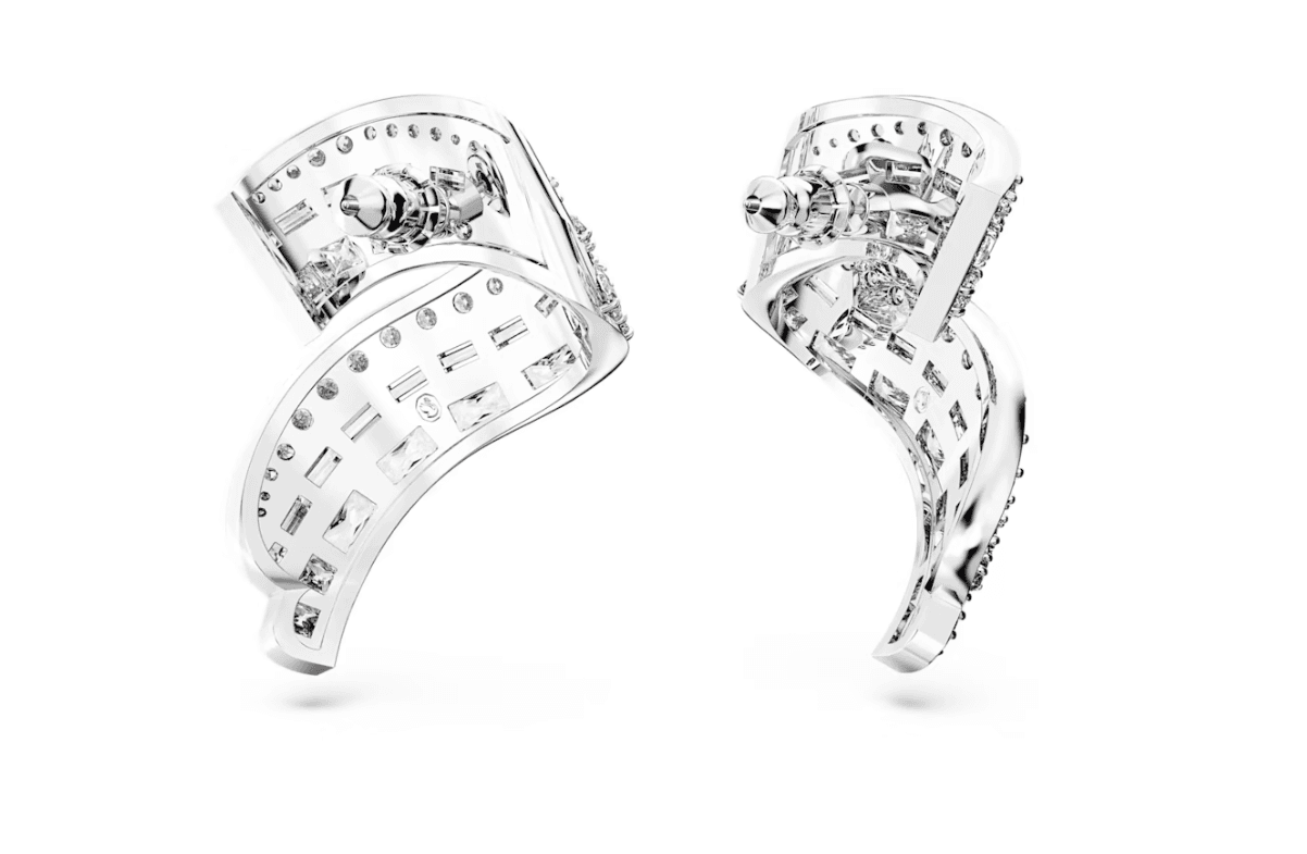 Swarovski - Orecchini a lobo Hyperbola Zirconia a zero emissioni di carbonio, Taglio misto, Bianchi, Placcato rodio in Orecchini Alba Gioielli - Casoria, commercioVirtuoso.it