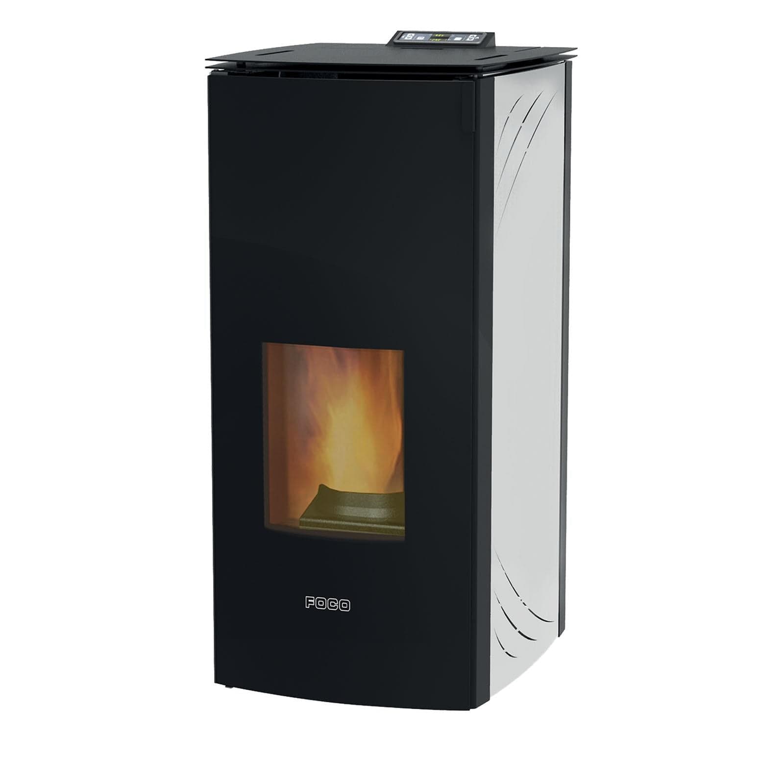Termo Stufa a pellet 17 kw Hydro "Steel" per ambienti moderni h 112 cm - 12