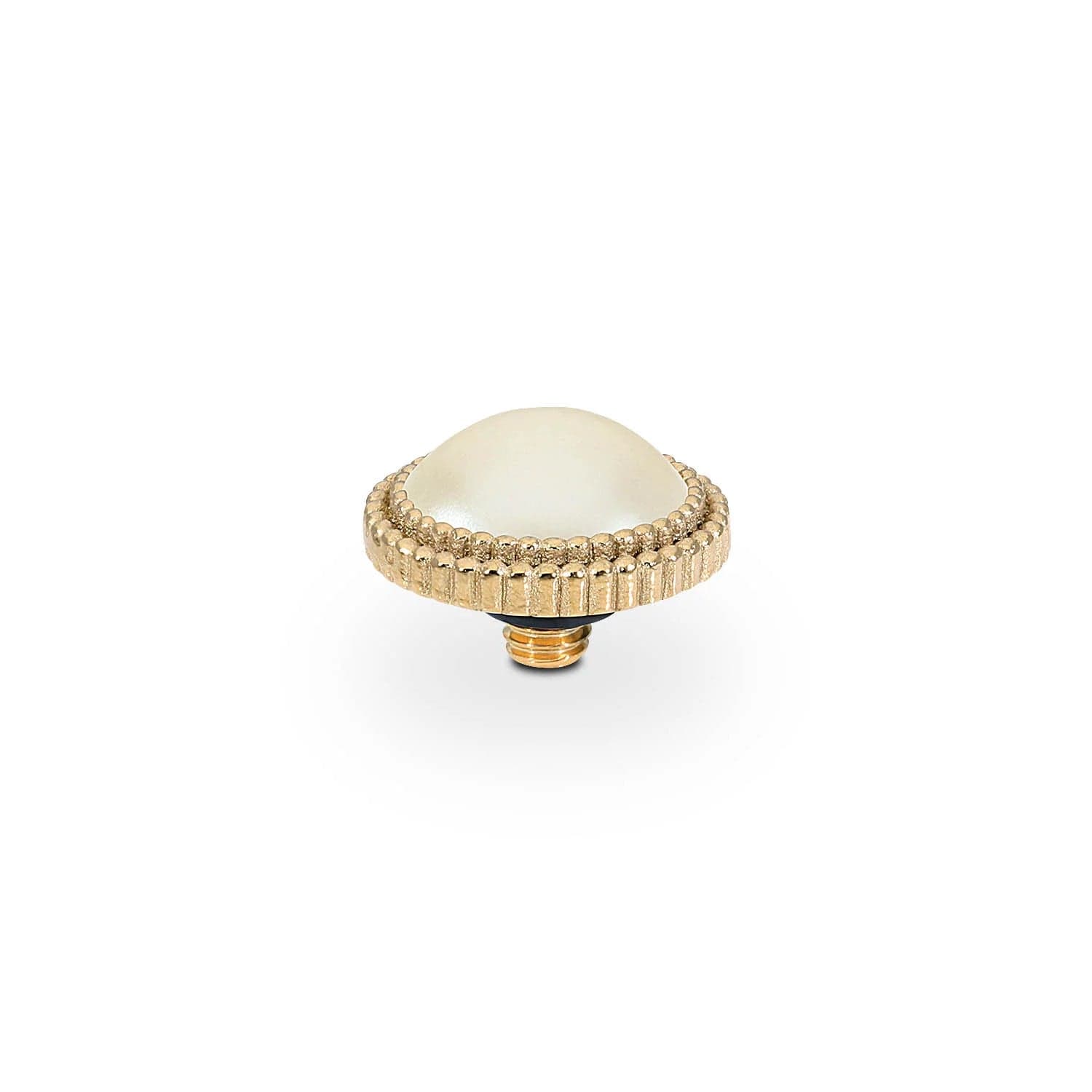 QUDO    Fabero flat Top 10 mm - Gold  cream pearl