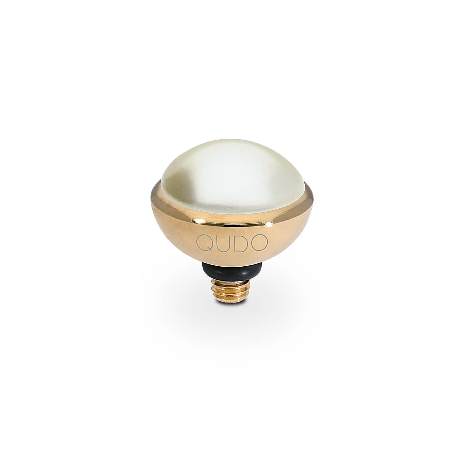 QUDO    Bottone Alto 10 mm - Oro cream pearl