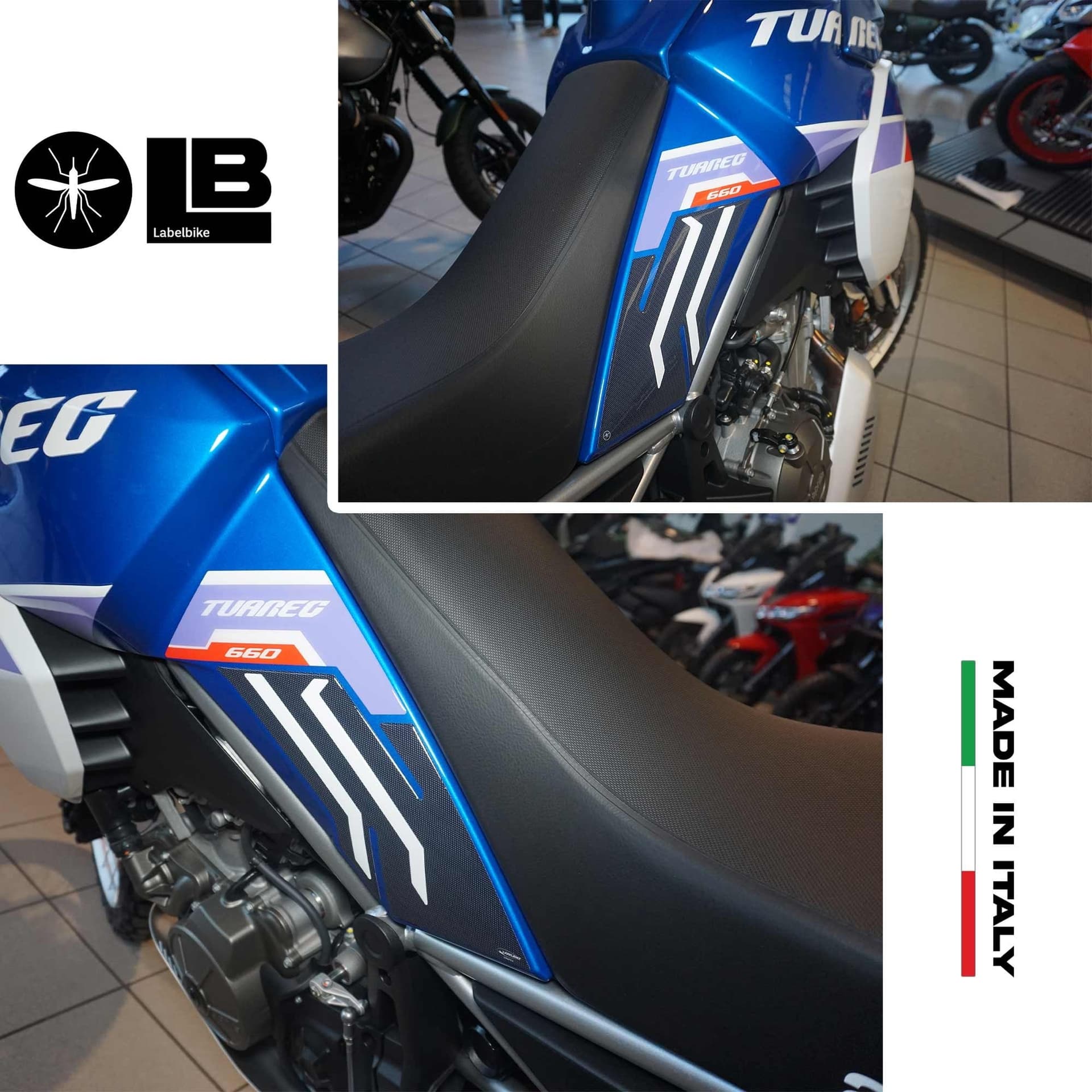 Adesivi Protezioni Laterali serbatoio compatibili con Aprilia Tuareg Tagelmust in Decalcomanie adesivi e magneti LabelBike - Bibbiano, commercioVirtuoso.it