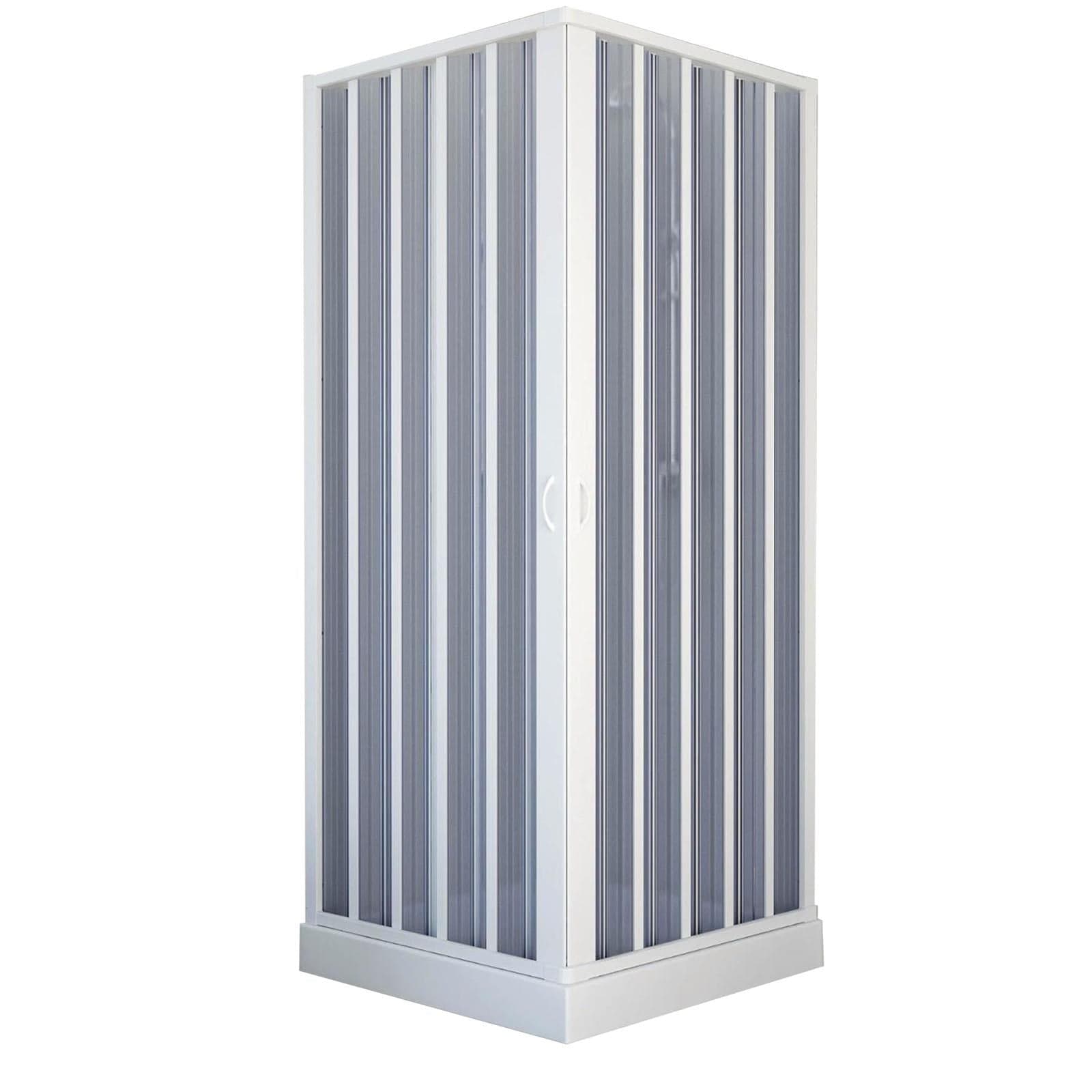 Box doccia angolare in acrilico con apertura centrale a soffietto riducibile "Made in Italy" – 70 X 70 cm – Forte – scaffale