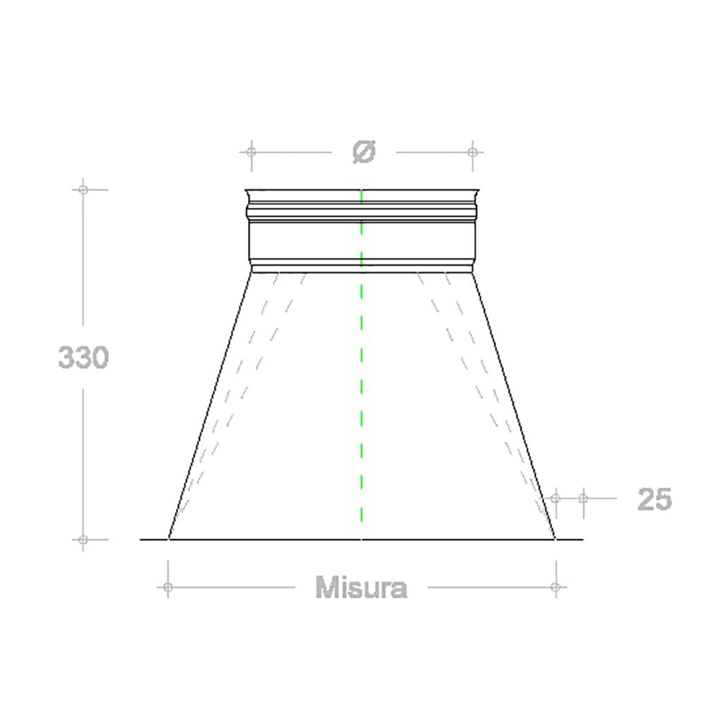 Tramoggia inox 6 decimi AISI 304 con aletta base 40x40cm a innesto F in Tubi di scarico Aloiserw.com - Altomonte, commercioVirtuoso.it