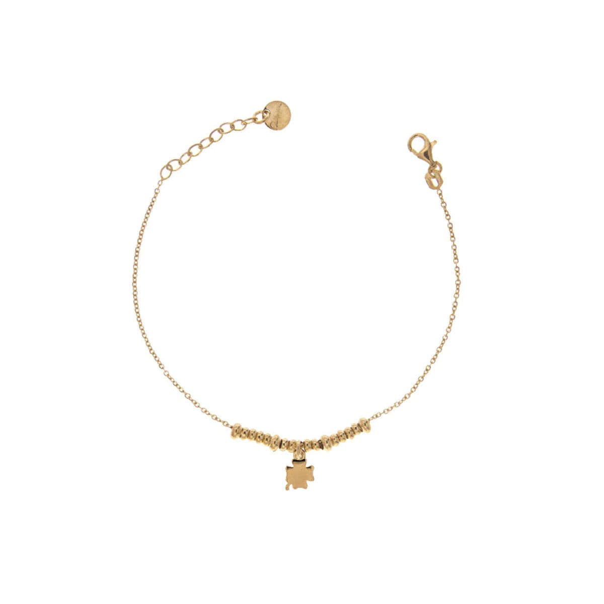 Rue des Mille - Bracciale micro anelli con soggetto a quadrifoglio