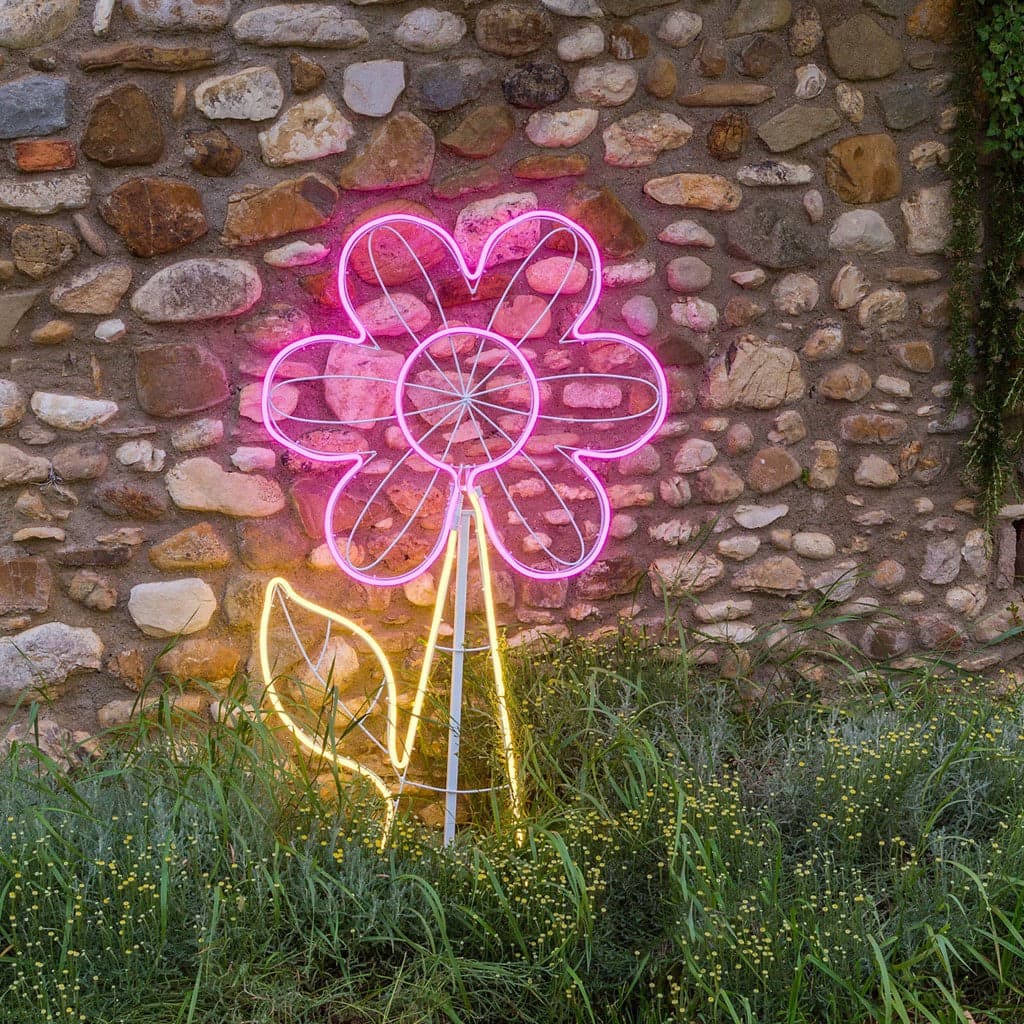 Fiore luce led neon con tubo bifacciale decorazione giardino - 4