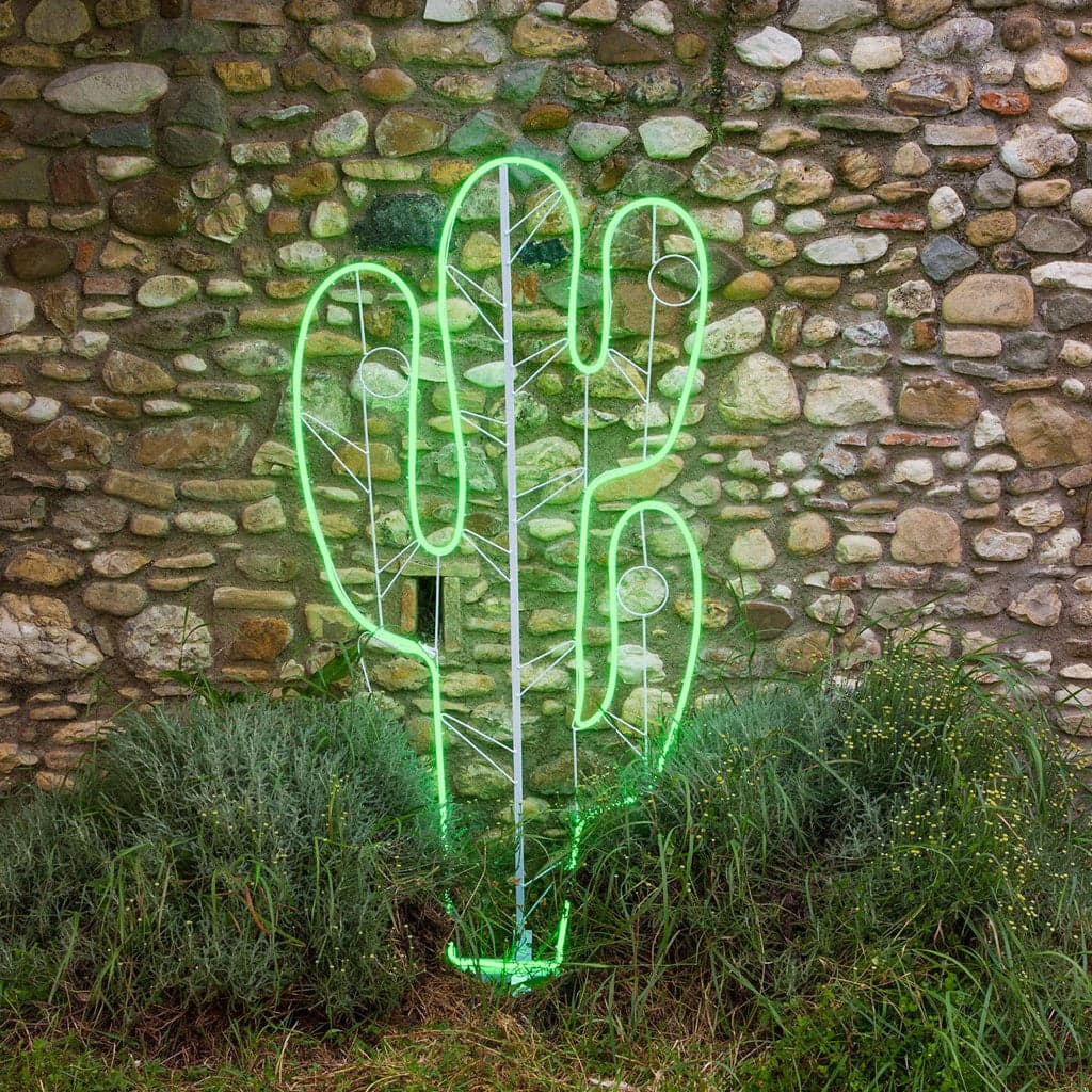 Figura luminosa cactus a led effetto neon con tubo bifacciale da giardino - 6
