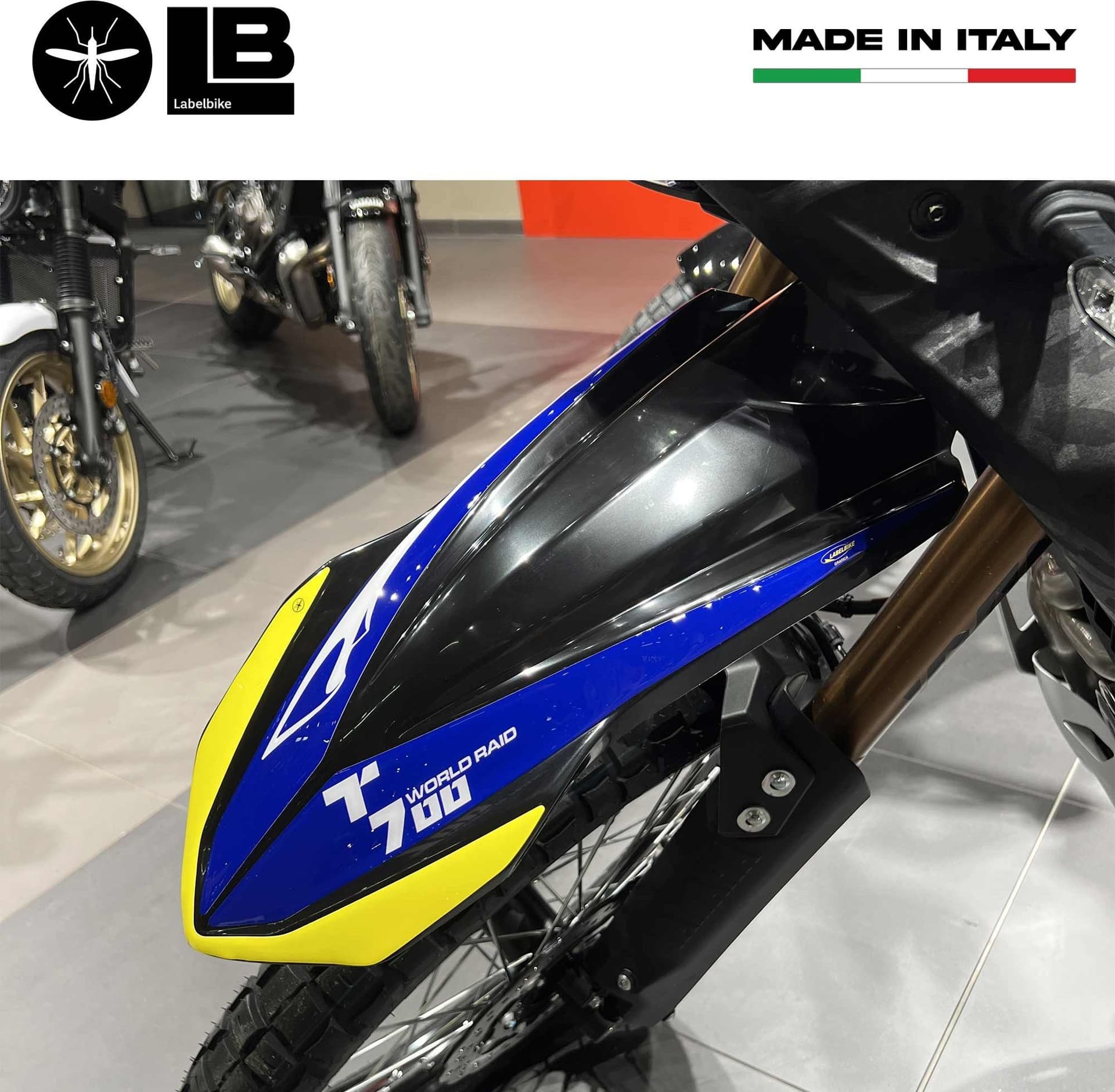 Adesivo 3D Parafango alto compatibile con Yamaha Tenere 700 World Raid - Blu in Decalcomanie adesivi e magneti LabelBike - Bibbiano, commercioVirtuoso.it