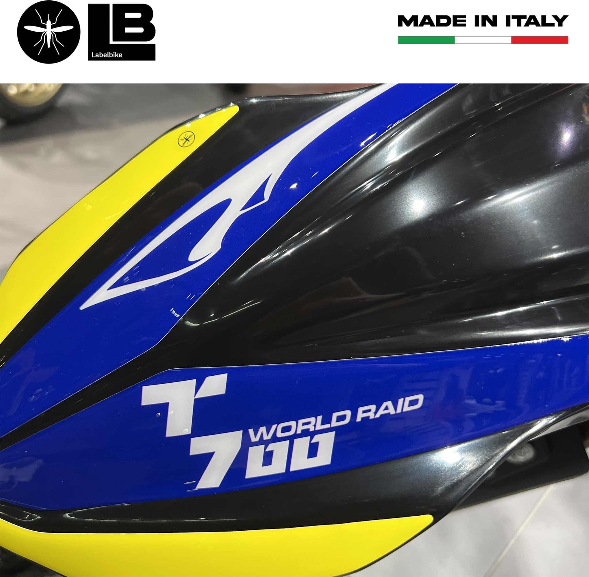 Adesivo 3D Parafango alto compatibile con Yamaha Tenere 700 World Raid - Blu in Decalcomanie adesivi e magneti LabelBike - Bibbiano, commercioVirtuoso.it