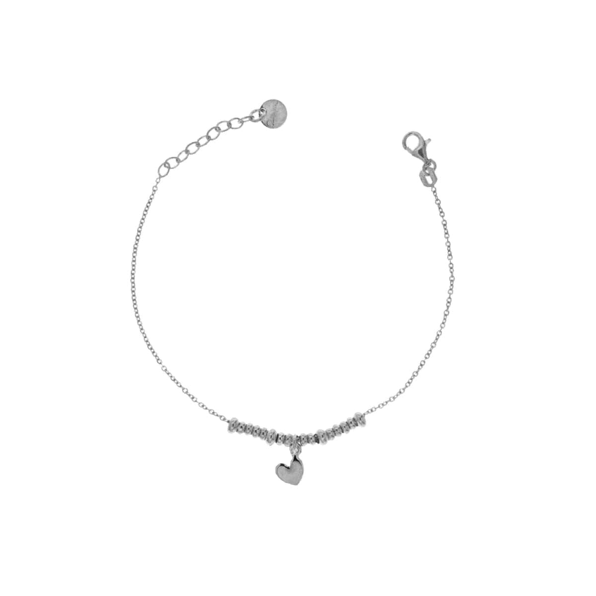 RUE DES MILLE - Bracciale micro anelli con soggetto a cuore