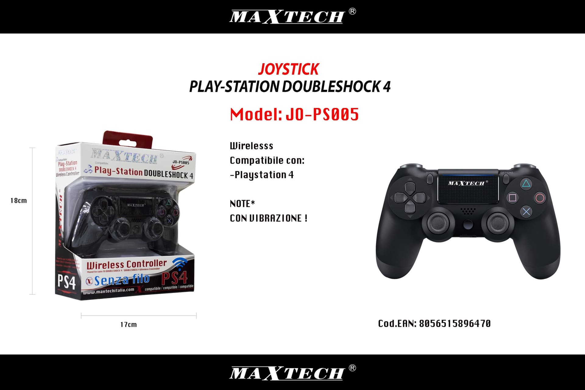 JOYSTICK GAMEPAD PS4 WIRELESS COMPATIBILE CONSOLE SONY PS4 DOUBLE SHOCK JOYPAD in Controller standard e gamepads Trade Shop italia - Napoli, commercioVirtuoso.it