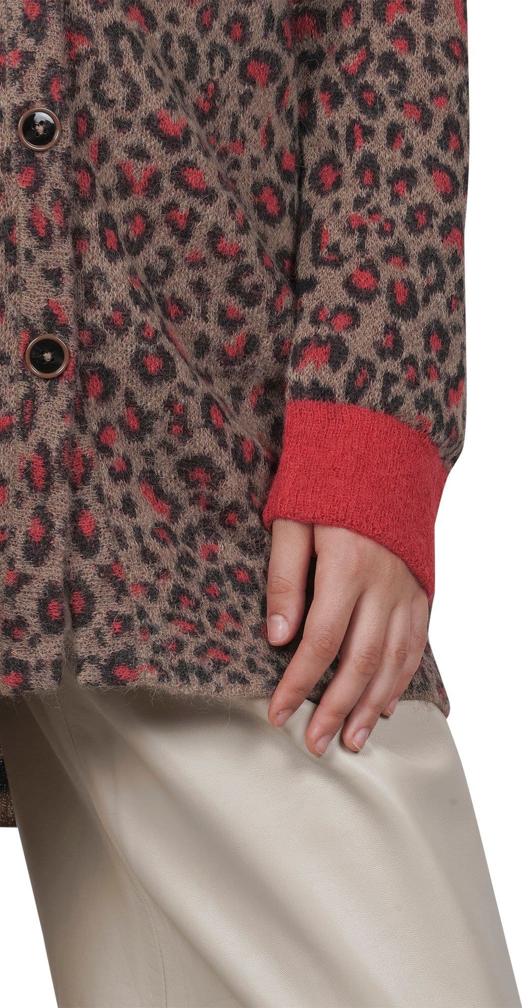 ALESSIA SANTI Alessia Santi - Cardigan - 460329 - Beige/Rosso da donna in Cardigan Drestige - Casamassima, commercioVirtuoso.it
