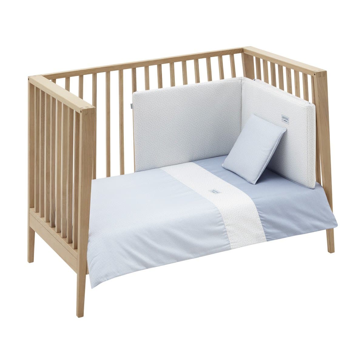 Joggo 2 Pcs.Federa Piumone 70 Vichy10 Azzurro 110X170X3 Cm Cambrass