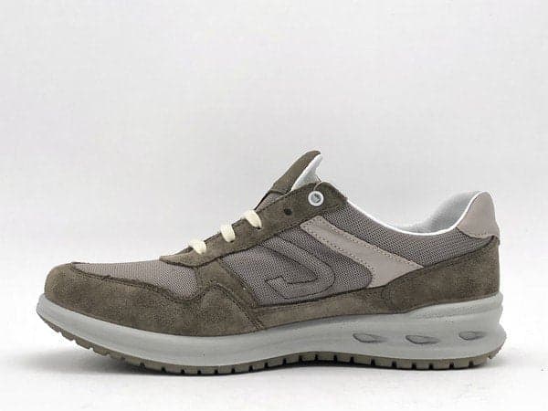 GRISPORT sneakers uomo in tessuto e pelle beige 43041V62 in Loafer e mocassini Calzature Durello - Agna, commercioVirtuoso.it