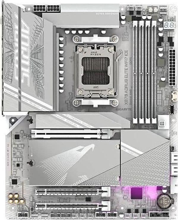 Gigabyte x870 aorus elite wifi7 ice scheda madre - supporta cpu amd ryzen 9000, 16+2+2 fasi vrm digitale, fino a 8200mhz ddr5 (oc), 3xpcie 5.0 + 1xpcie 4.0, wi-fi 7, lan 2.5gbe, usb 4 - 9MX87ELE-00-10