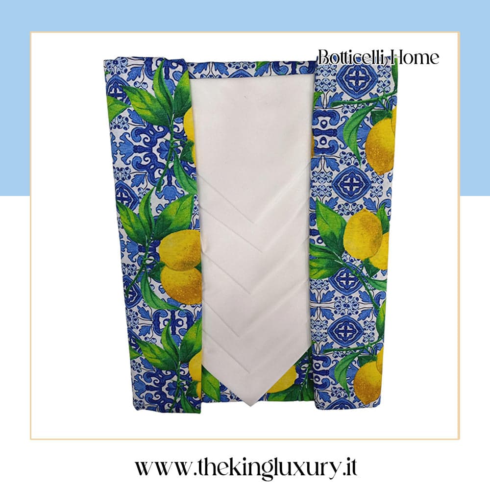 Tovaglia da Tavola Botticelli Procida X12 100% Cotone in Tovaglioli The King Luxury - San Marcellino, commercioVirtuoso.it