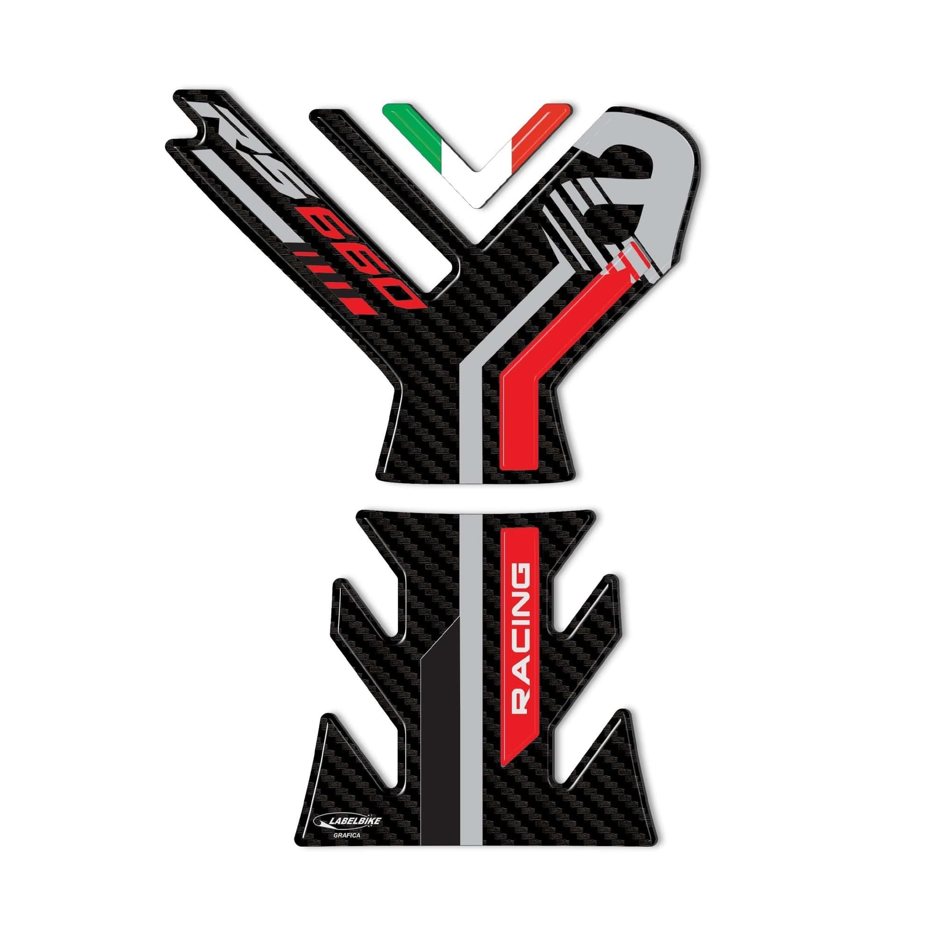 Adesivo 3D Protezione Paraserbatoio compatibile con Aprilia RS 660 2020-2023 in Decalcomanie adesivi e magneti LabelBike - Bibbiano, commercioVirtuoso.it