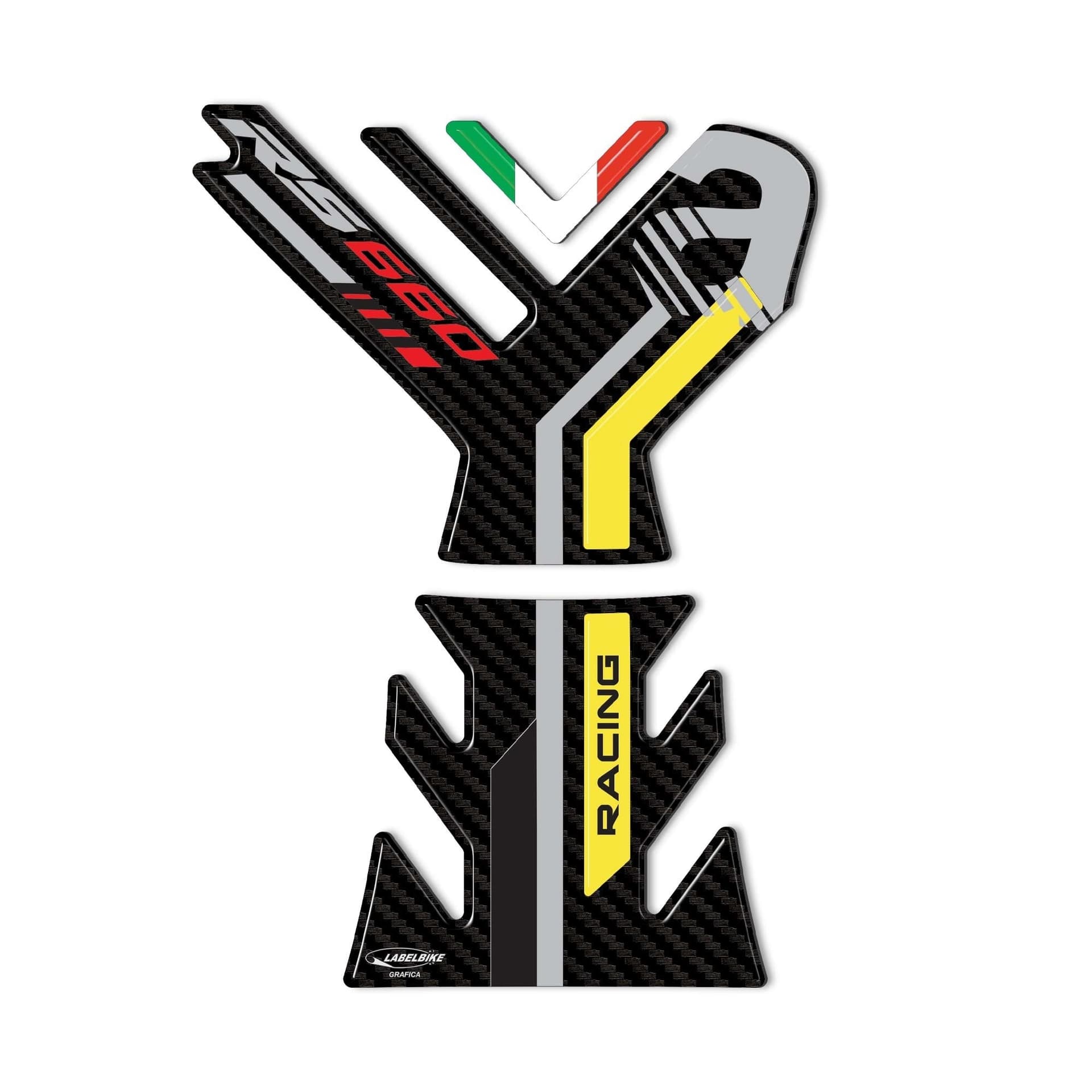 Adesivo 3D Protezione Paraserbatoio compatibile con Aprilia RS 660 2020-2023 in Decalcomanie adesivi e magneti LabelBike - Bibbiano, commercioVirtuoso.it