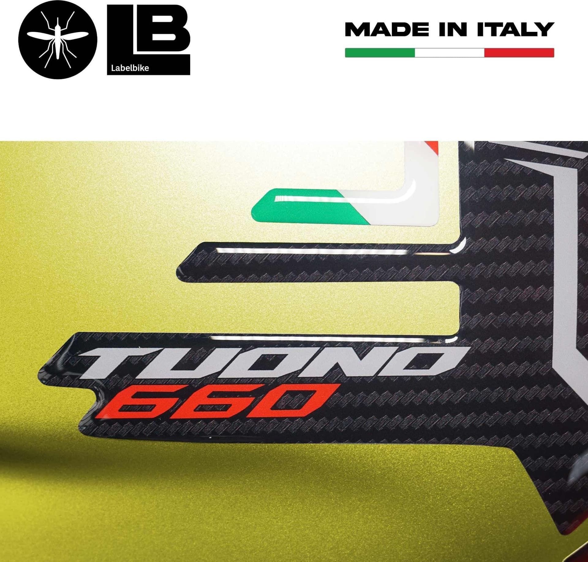 Adesivo 3D Protezione Paraserbatoio compatibile con Aprilia Tuono 660 2021-2023 in Decalcomanie adesivi e magneti LabelBike - Bibbiano, commercioVirtuoso.it