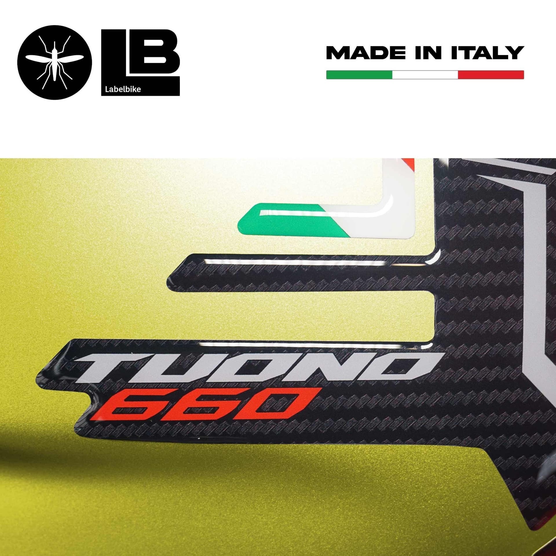 Adesivo 3D Protezione Paraserbatoio compatibile con Aprilia Tuono 660 2021-2023 in Decalcomanie adesivi e magneti LabelBike - Bibbiano, commercioVirtuoso.it