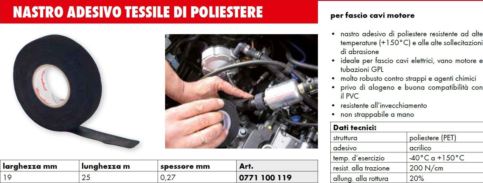 Nastro adesivo 19 mm x 25 mt in tessuto nero di poliestere per raggruppare e fissare fasci di cavi in Nastro isolante Aloiserw.com - Altomonte, commercioVirtuoso.it