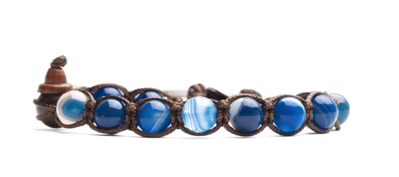 TAMASHII Bracciale Agata Blu Striata