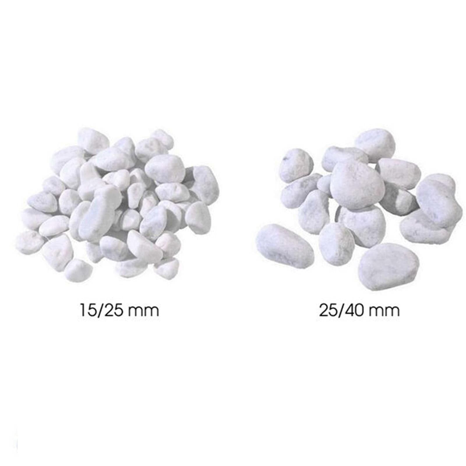 Ciottoli marmo bianco Carrara, sassi decorativi per giardini, sacco da 25 kg in Ciottoli La Zappa - Altamura, commercioVirtuoso.it