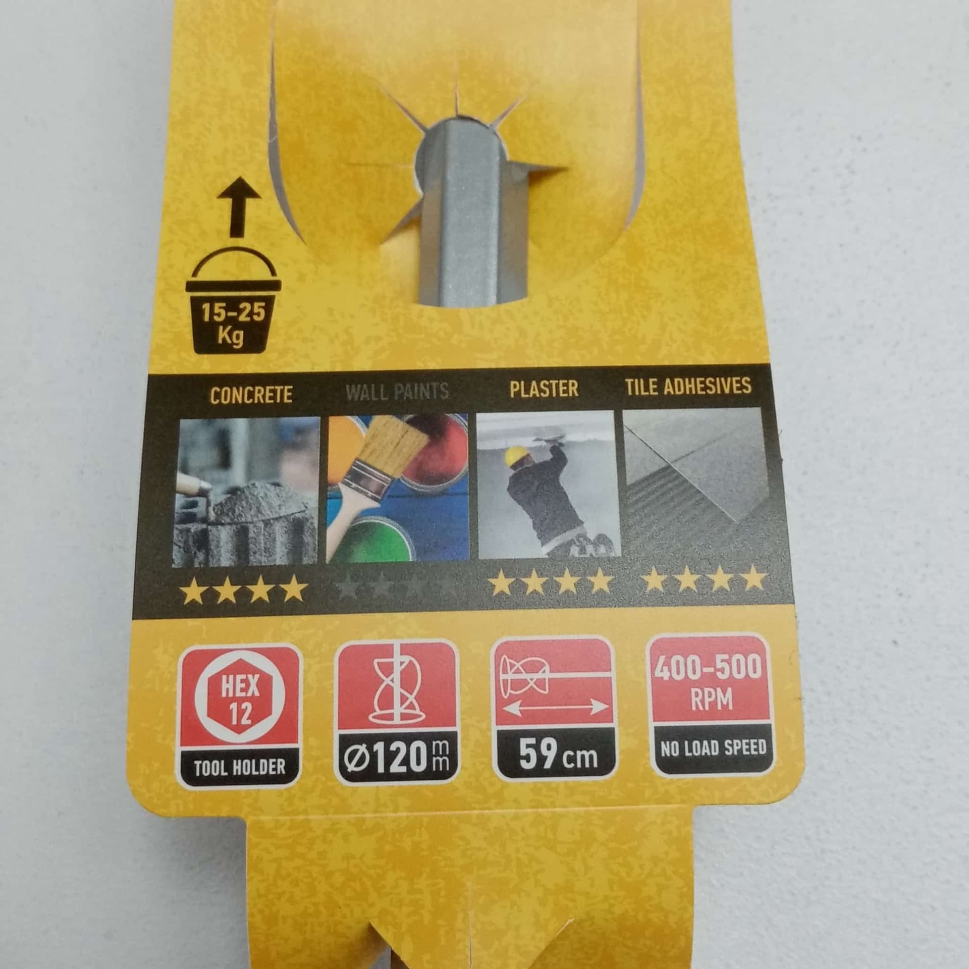 Frusta da 120mm elicoidale in acciaio zincato attacco esagonale per mescolatore in Utensili per il cemento Aloiserw.com - Altomonte, commercioVirtuoso.it