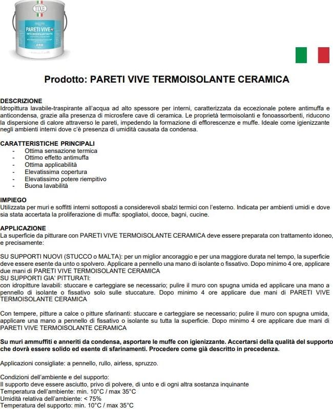 Tixe Pareti Vive 4lt pittura bianca opaca anticondensa termoisolante ceramica alto spessore con antimuffa lavabile per interni in Pittura per pareti Aloiserw.com - Altomonte, commercioVirtuoso.it