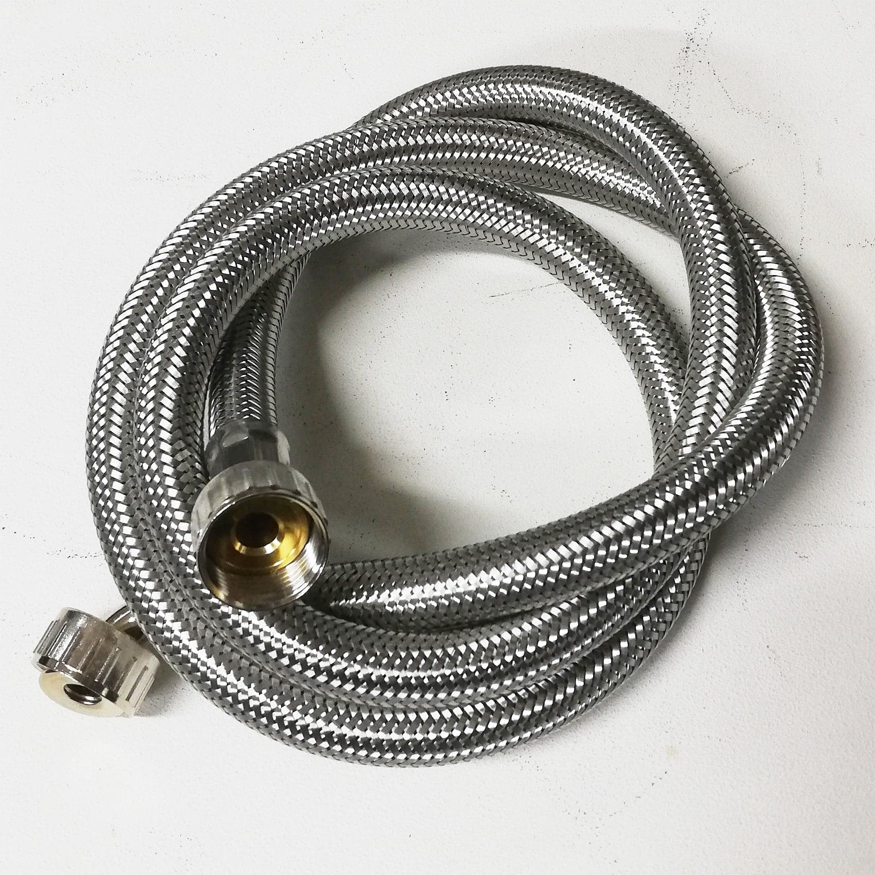 Tubo flessibile 150cm in acciaio per carico lavatrice con curvetta in Altri ricambi per lavatrici Aloiserw.com - Altomonte, commercioVirtuoso.it