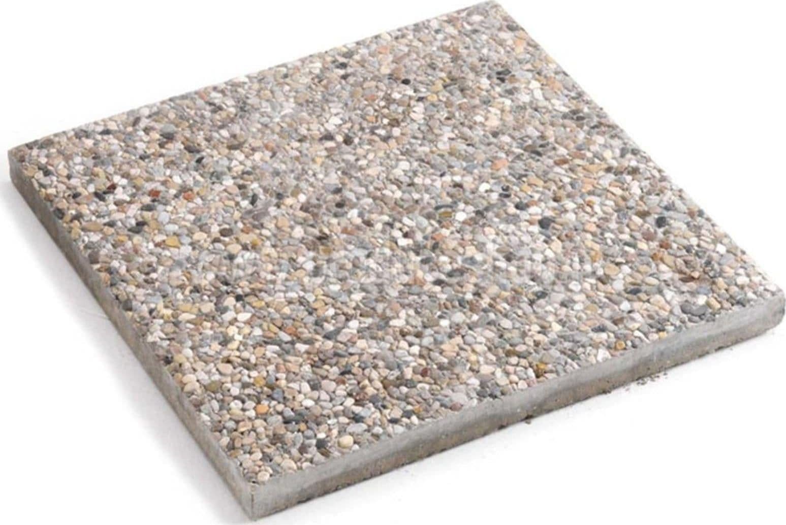 Base in cemento per ombrellone da giardino, marmetta quadrata in ghiaia 50 x 50 cm