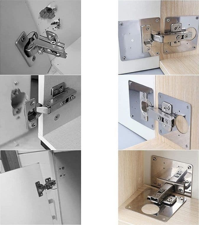 Piastrina 90x90mm - 2pz supporto in acciaio inox per riparazione cerniere in Cardini Aloiserw.com - Altomonte, commercioVirtuoso.it